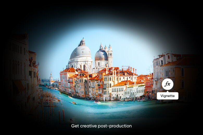 fisheye photo effect on a travel photo of venice