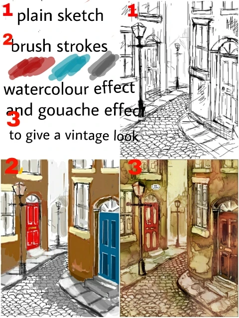 how to paint a street view