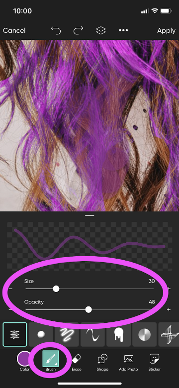 Как поменять цвет волос в picsart