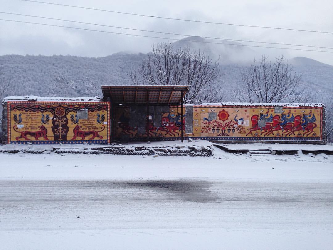 Soviet bus stop in Georgia