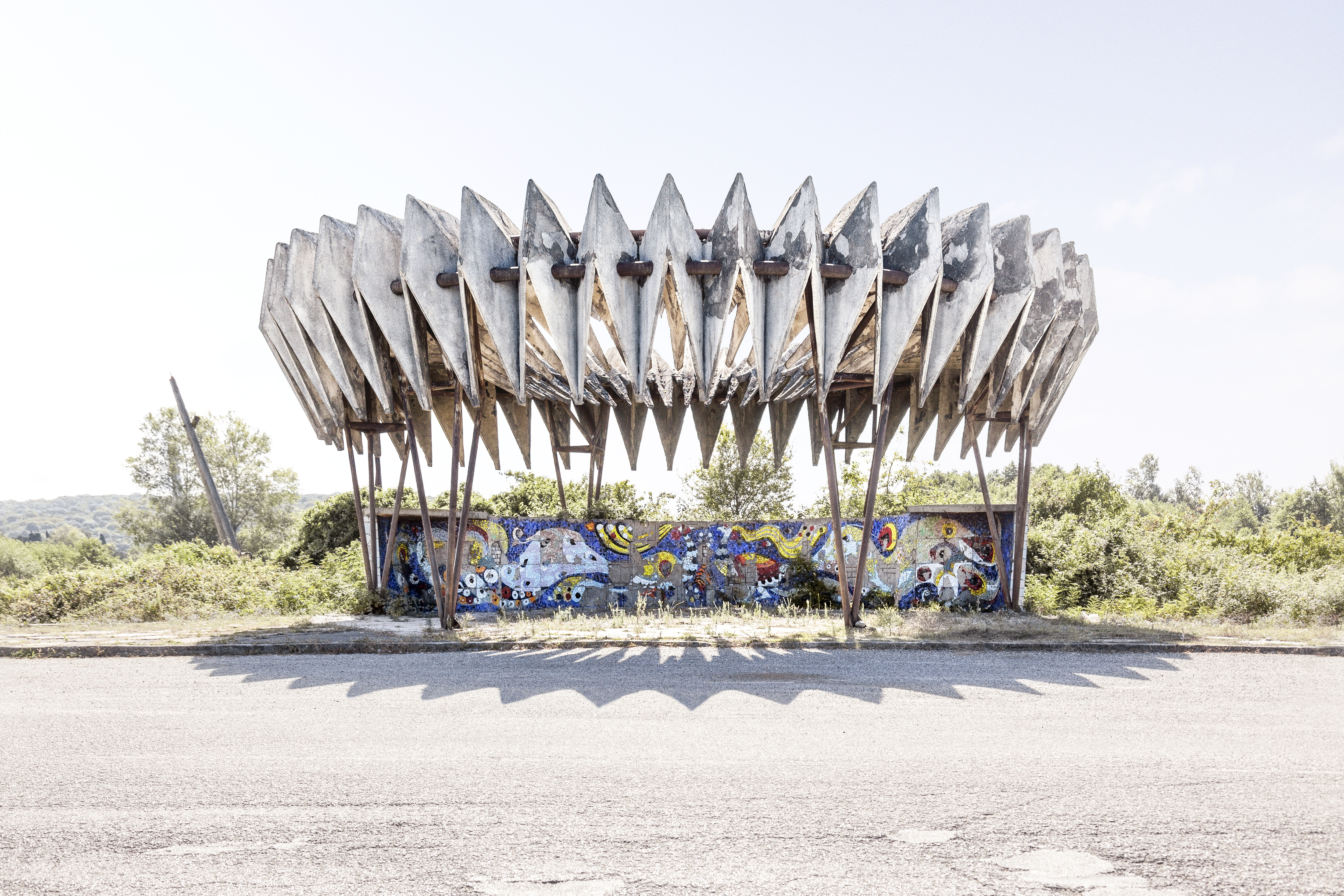 Soviet bus stop photo in Abkhazia