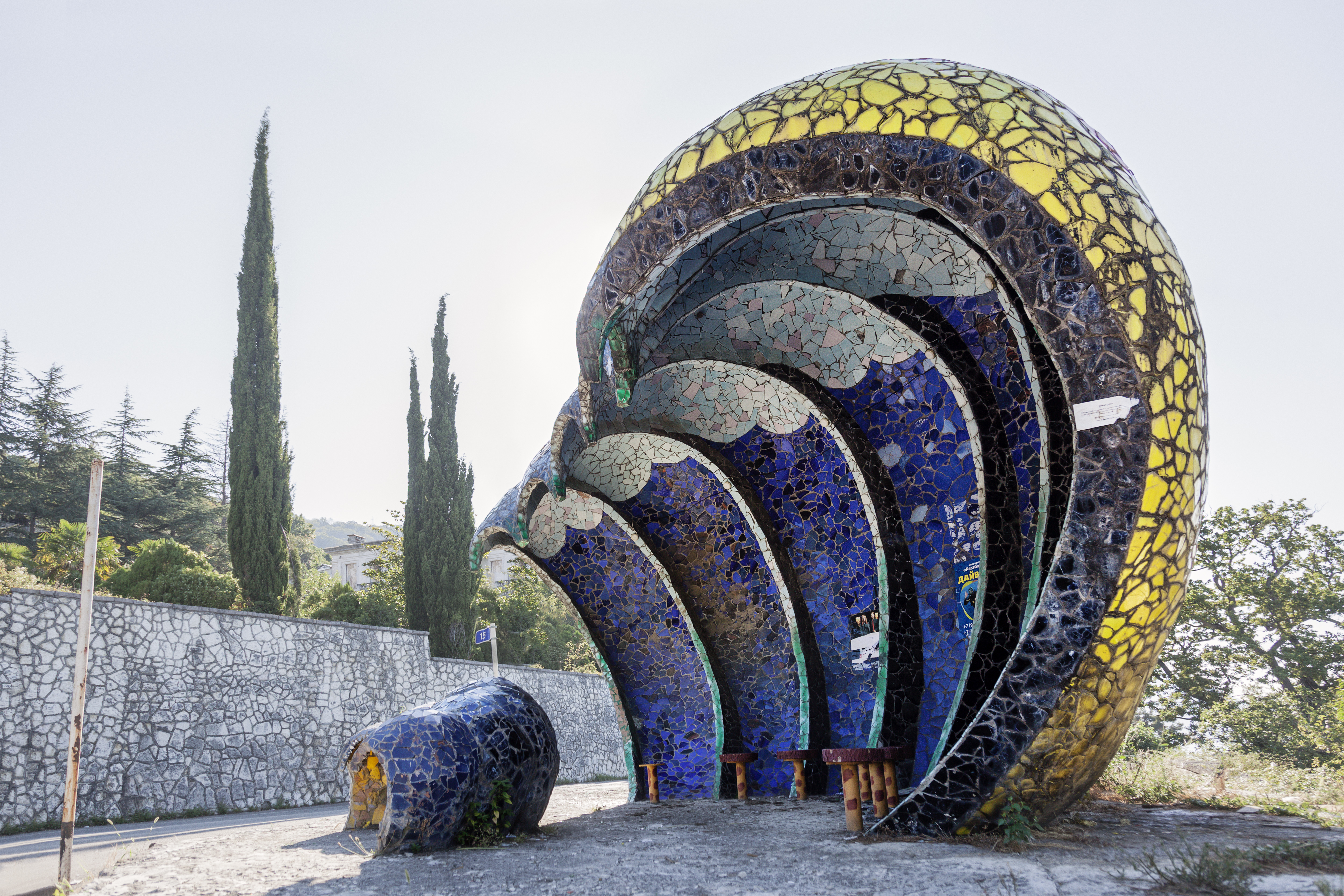 Soviet bus stop in Abkhazia