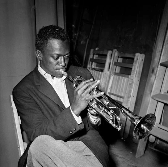 Miles Davis at Birdland Jazz Club 1949 by Herman Leonard