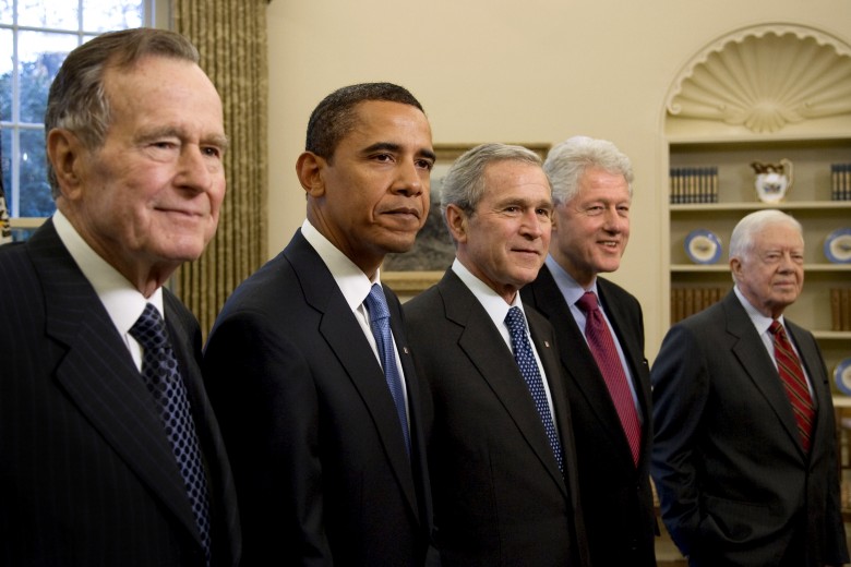 Five Living US Presidents in the Oval Office - Official White House Phootgraphy