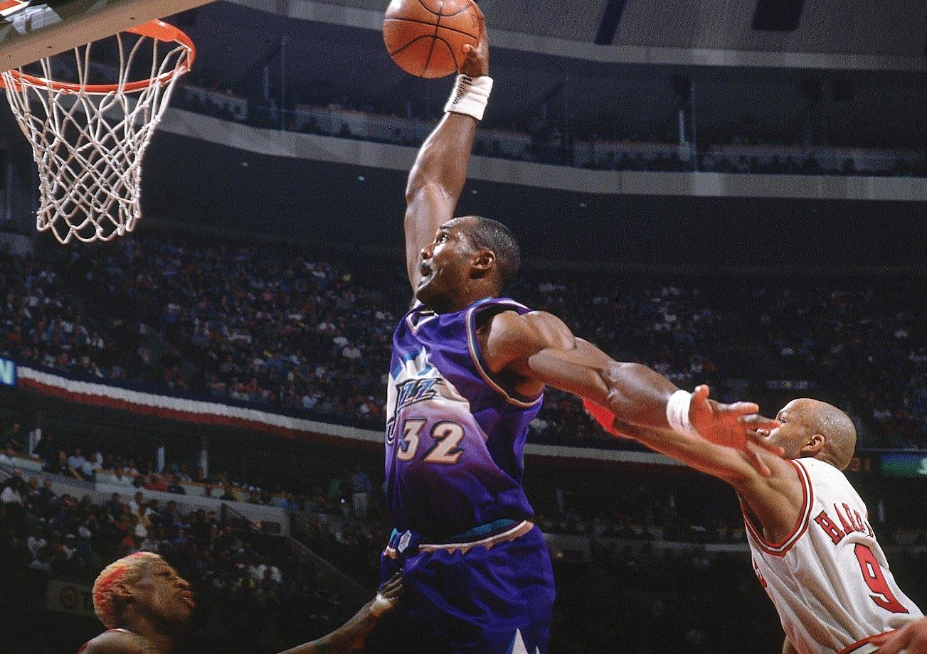 Karl Malone Dunk over Rodman 1997 - 15 Legendary Shots in NBA Finals History