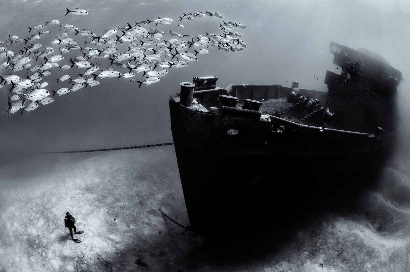 Wreck of the Kittiwake, Grand Cayman by Alex Mustard