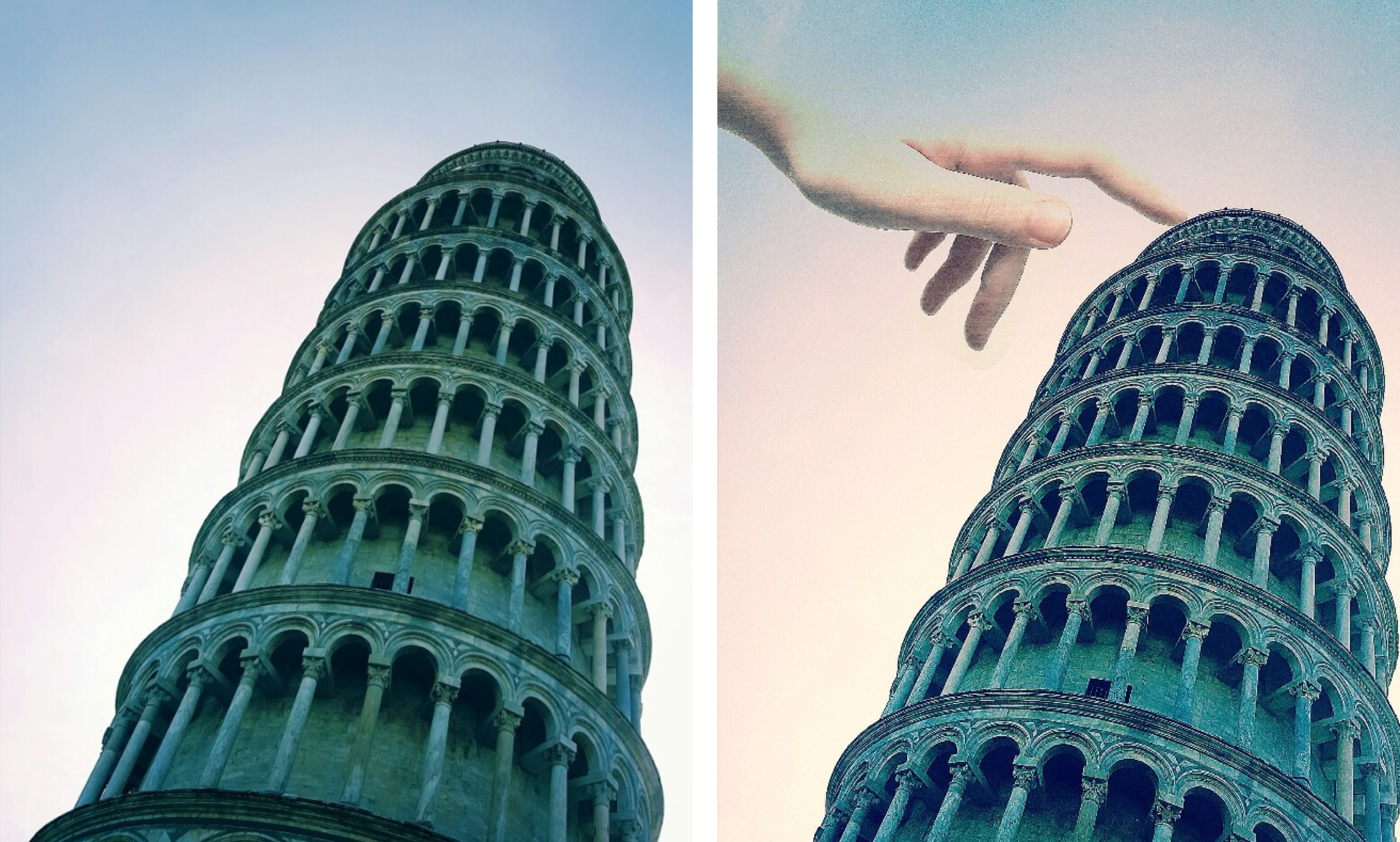 Pisa Tower Remix - Left by @radoslavmanolkov; Right by @smile_draw