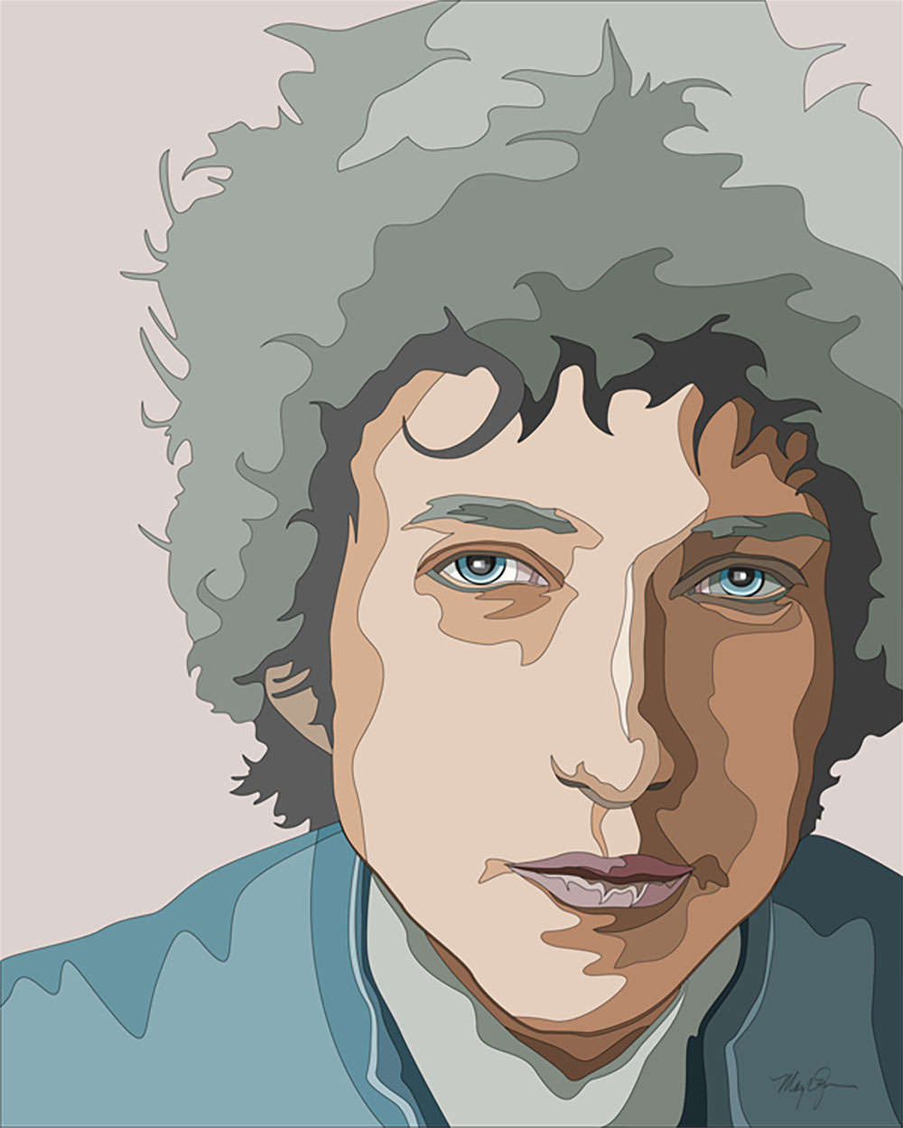 Bob Dylan illustration by Mary Zins