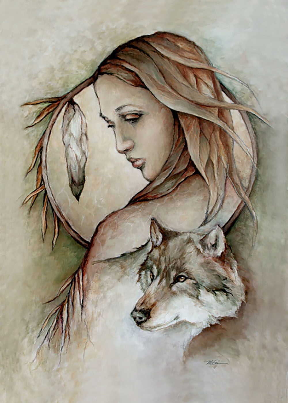 Spirit of the Wolf painting by Mary Zins