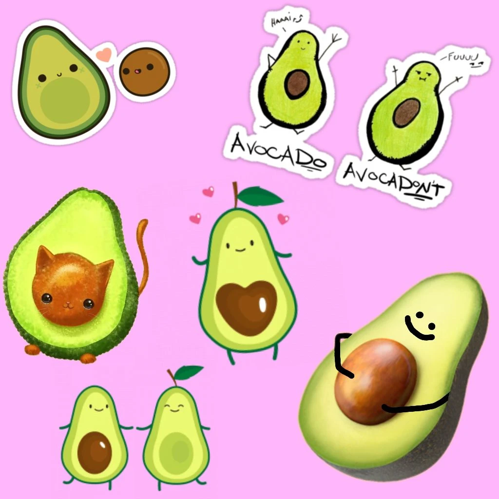 cute avocado stickers on picsart