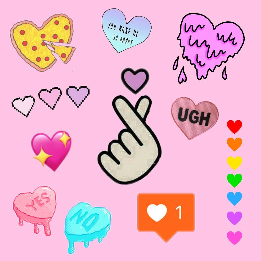 cute heart stickers on picsart