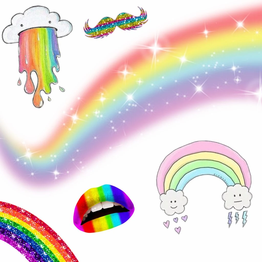 free rainbow stickers on picsart