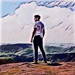 Edit of man made using PicsArt's Pow Magic Effect