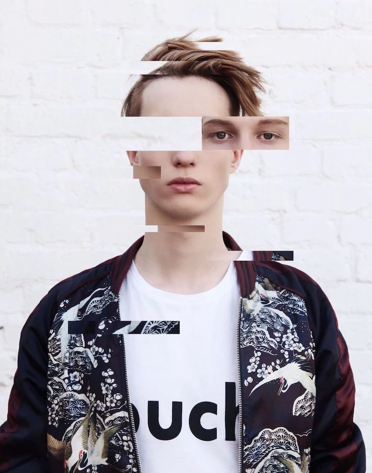 Surreal selection PicsArt edit of blond boy