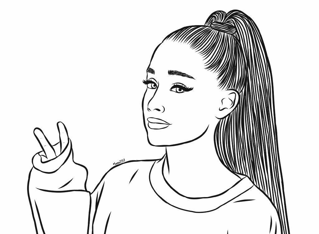 Ariana Grande Outline My Drawings Pinterest Sketch Coloring Page