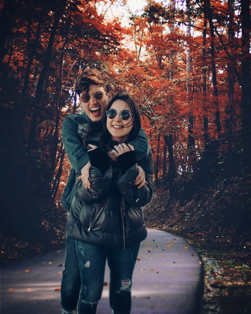 Fall photoshoot background change