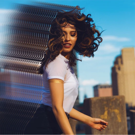 Girl in motion effect