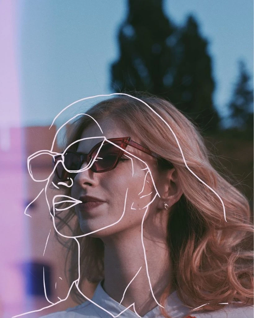 girl face with sketch effect