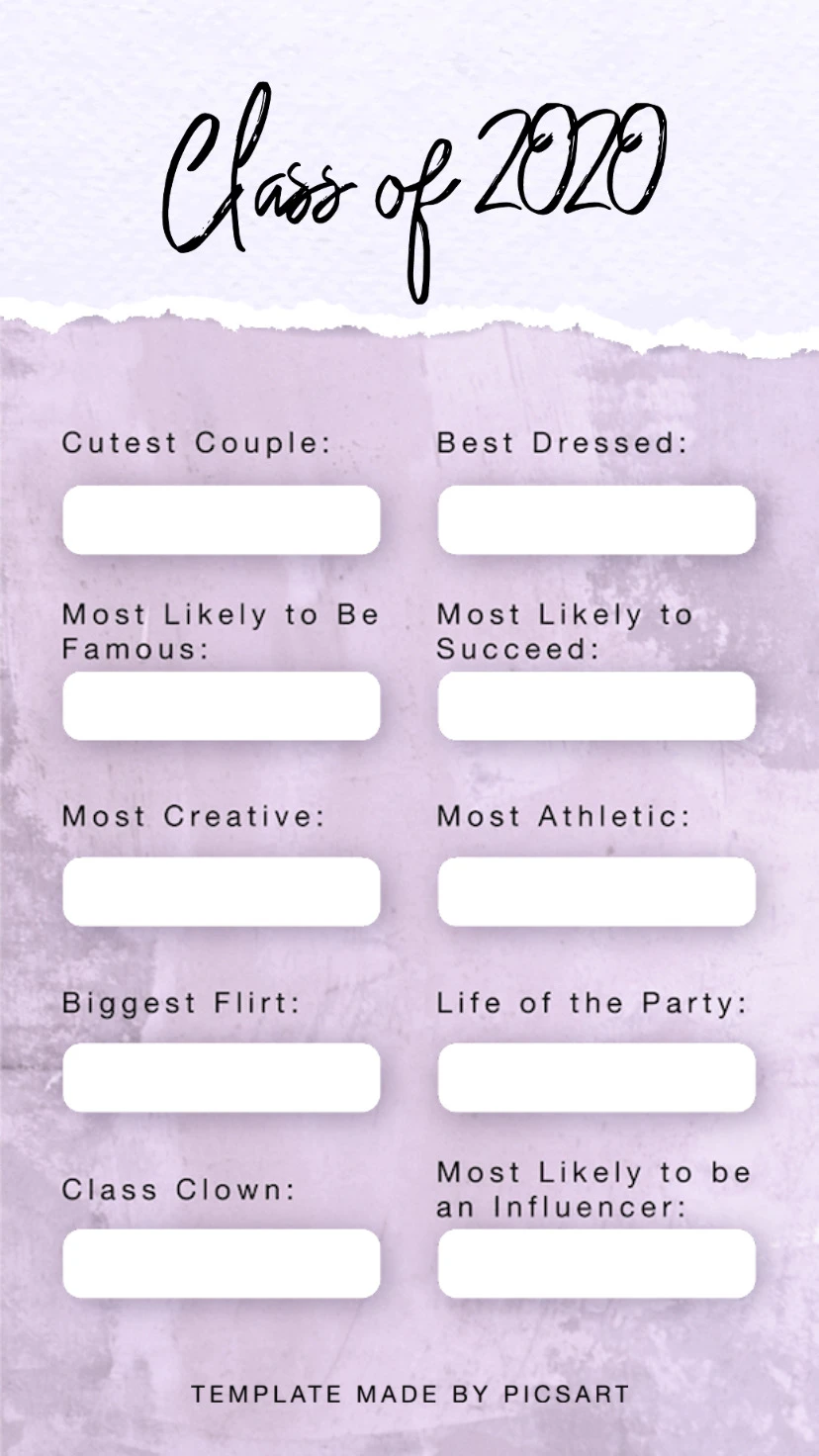 class of 2020 yearbook template