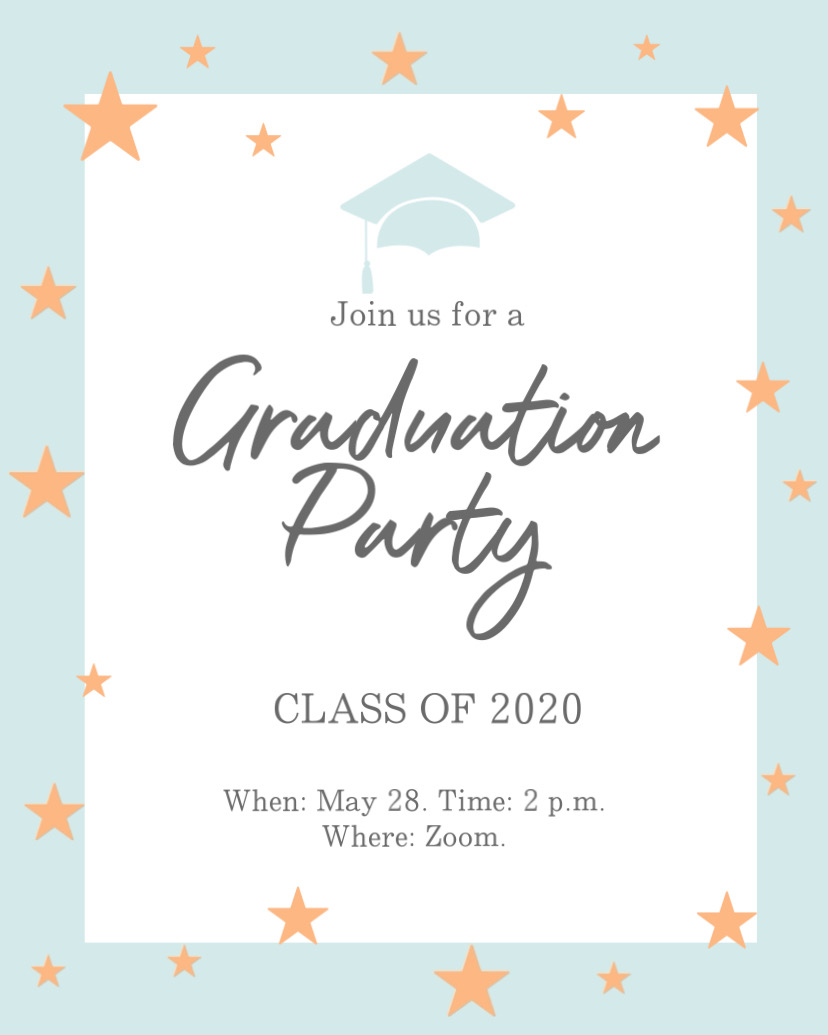 Graduation party invitation card template
