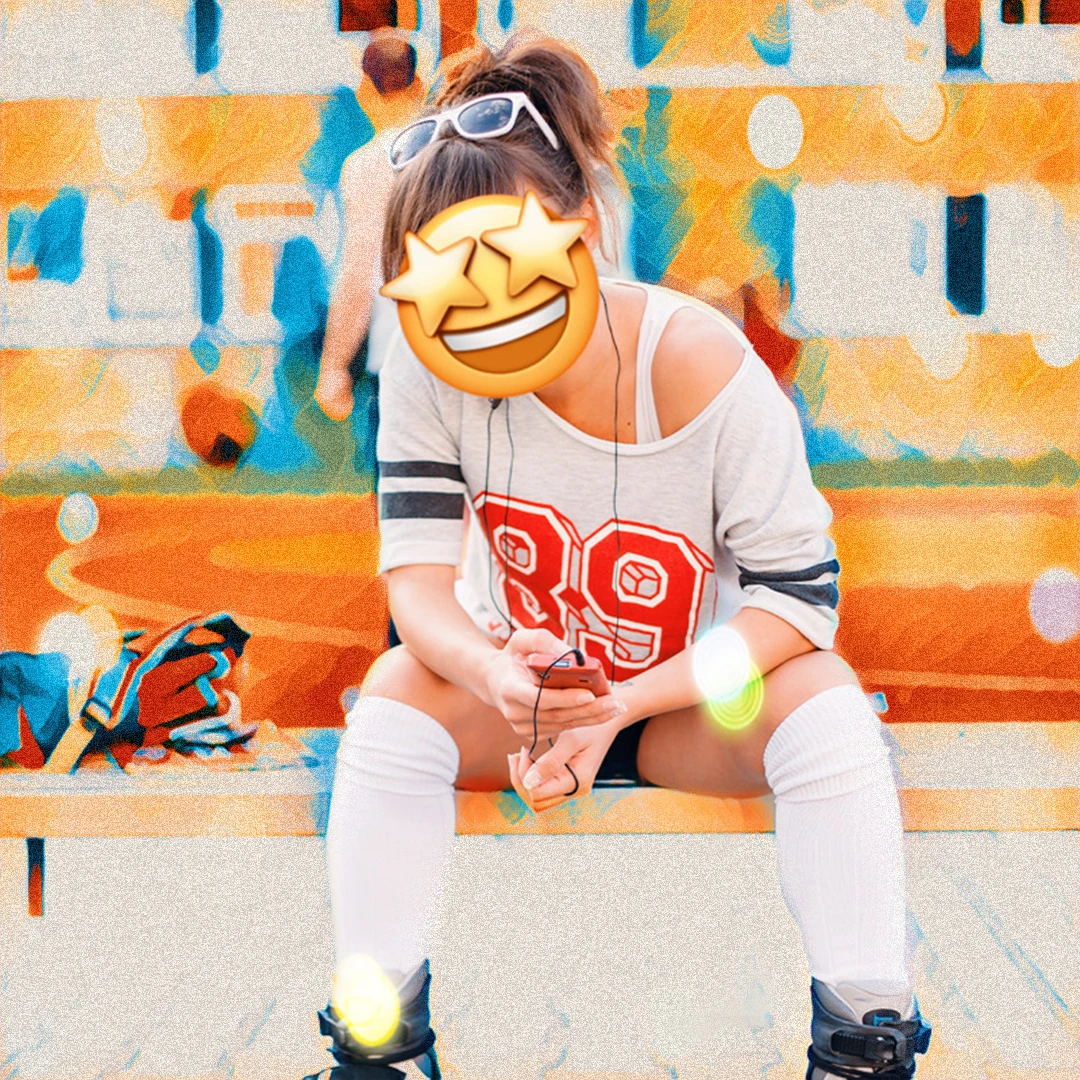 Funny star eyes emoji face swap