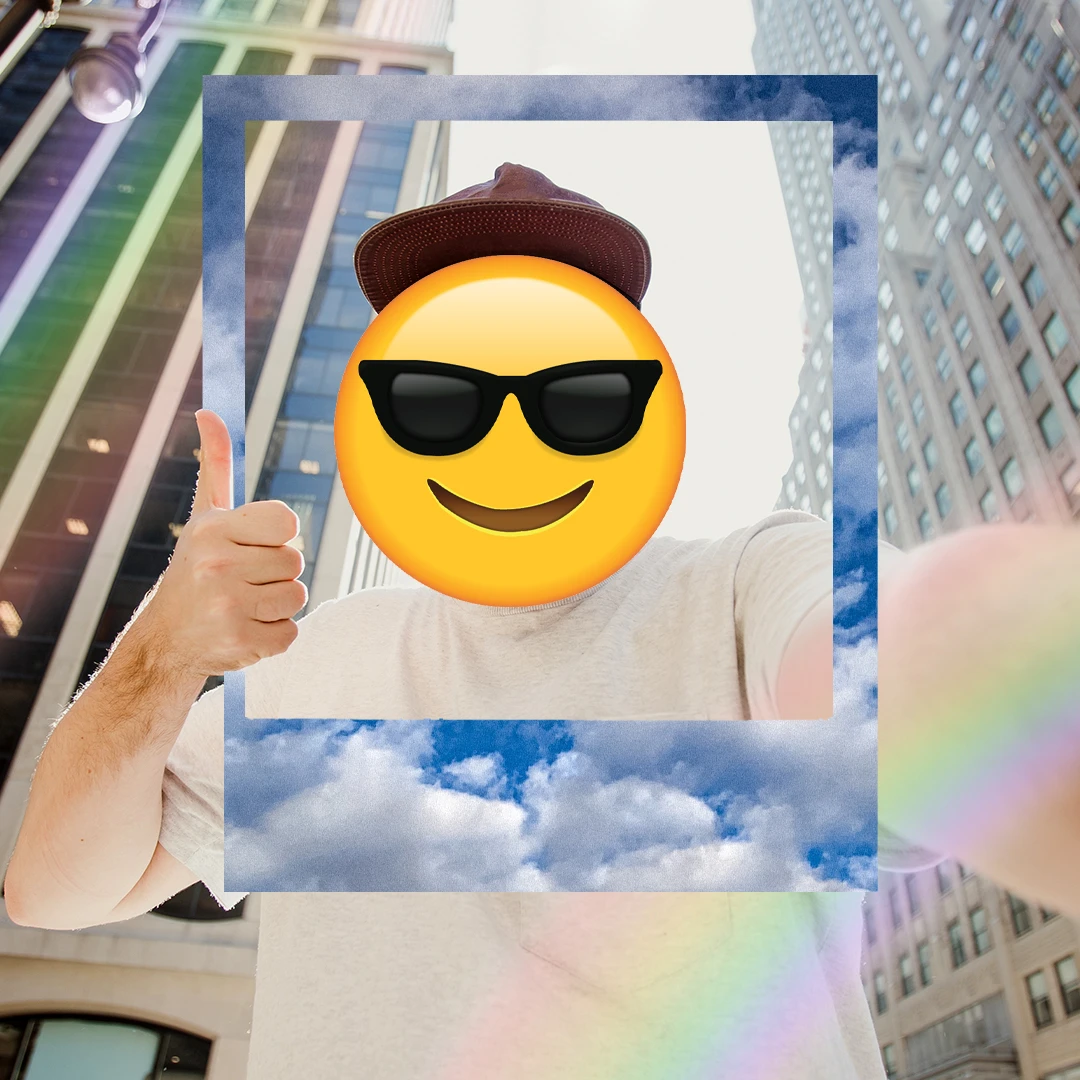 Funny sunglasses emoji face face swap