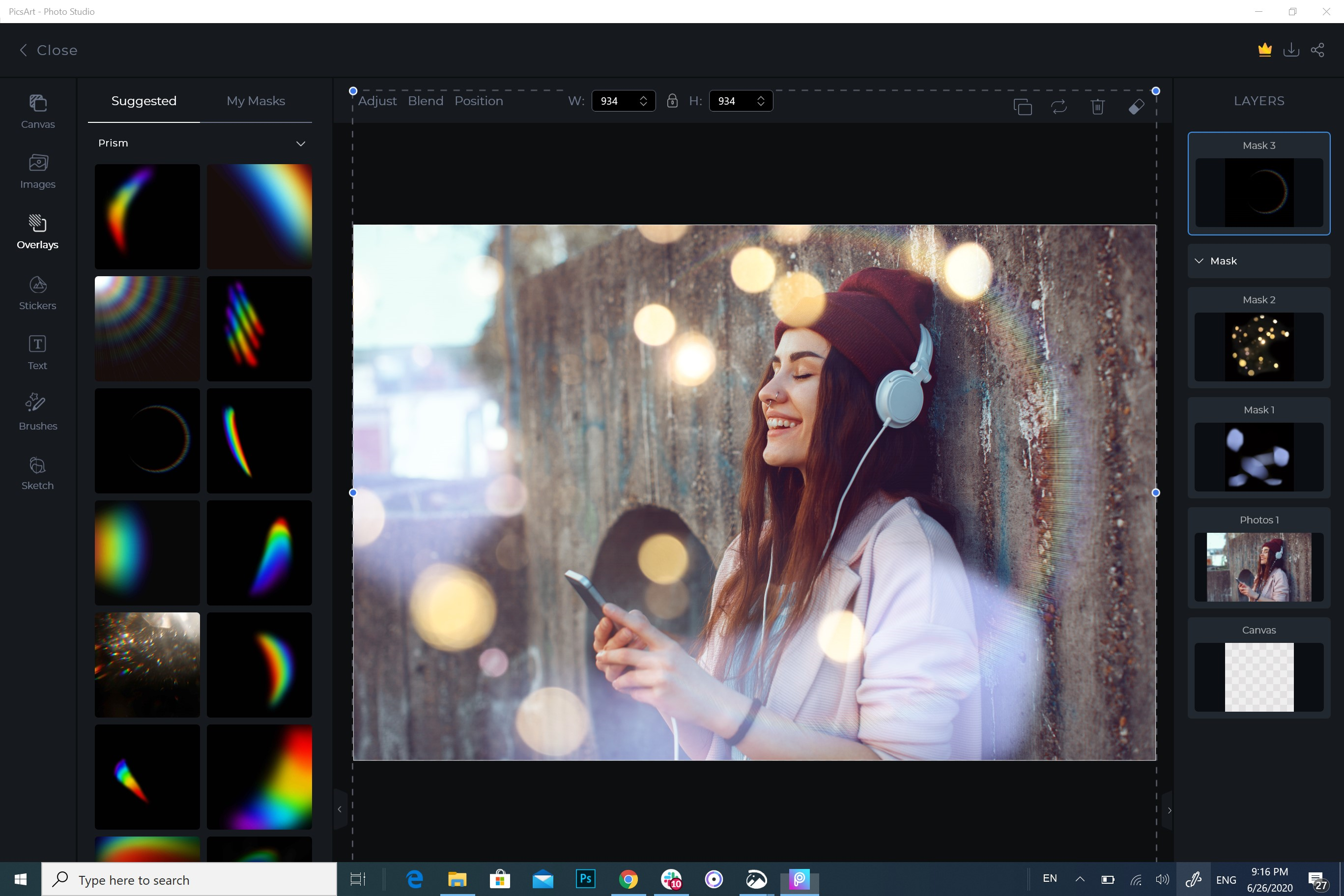 Layering Tools in PicsArt for Windows