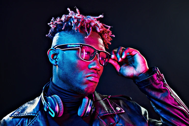 Vintage photo effect on guy