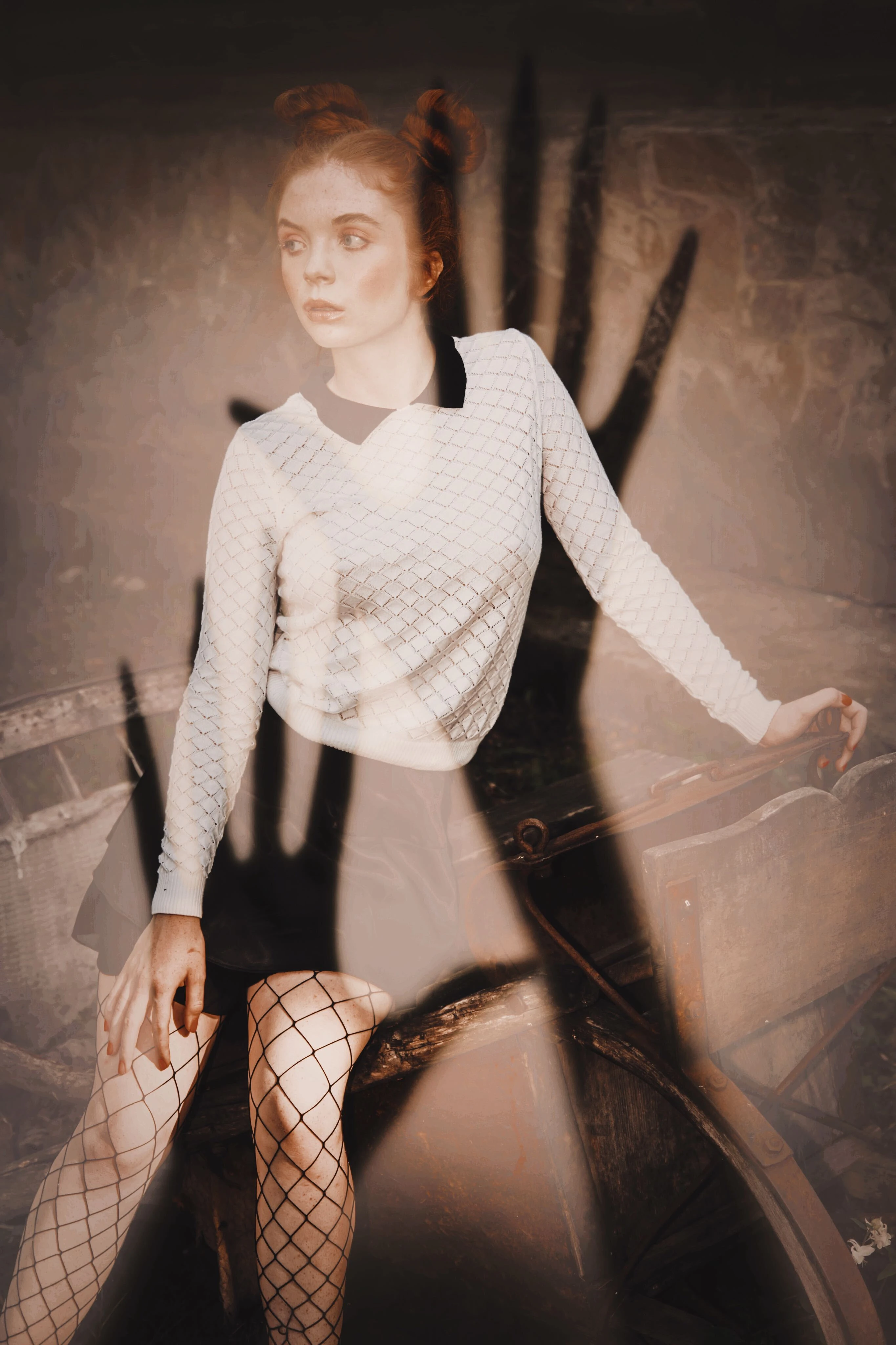 Halloween hands photo with girl