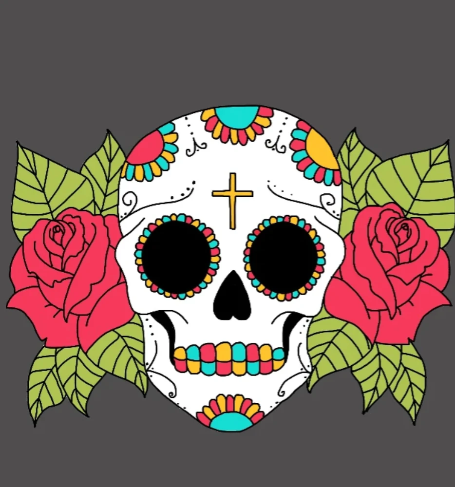 Sugar skull design for Dia de Los Muertos