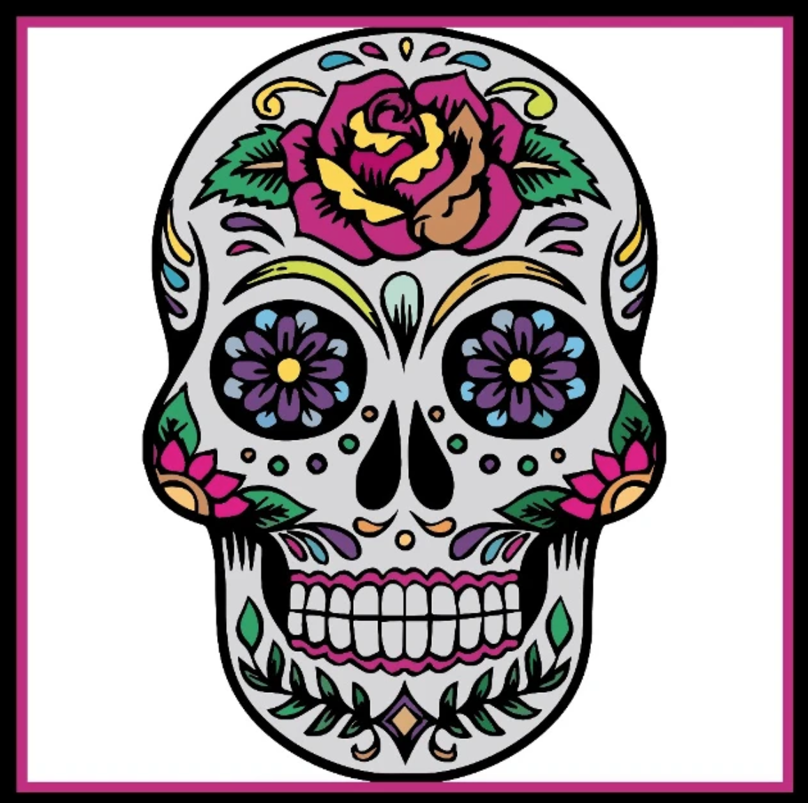 Sugar skull design for Dia de Los Muertos