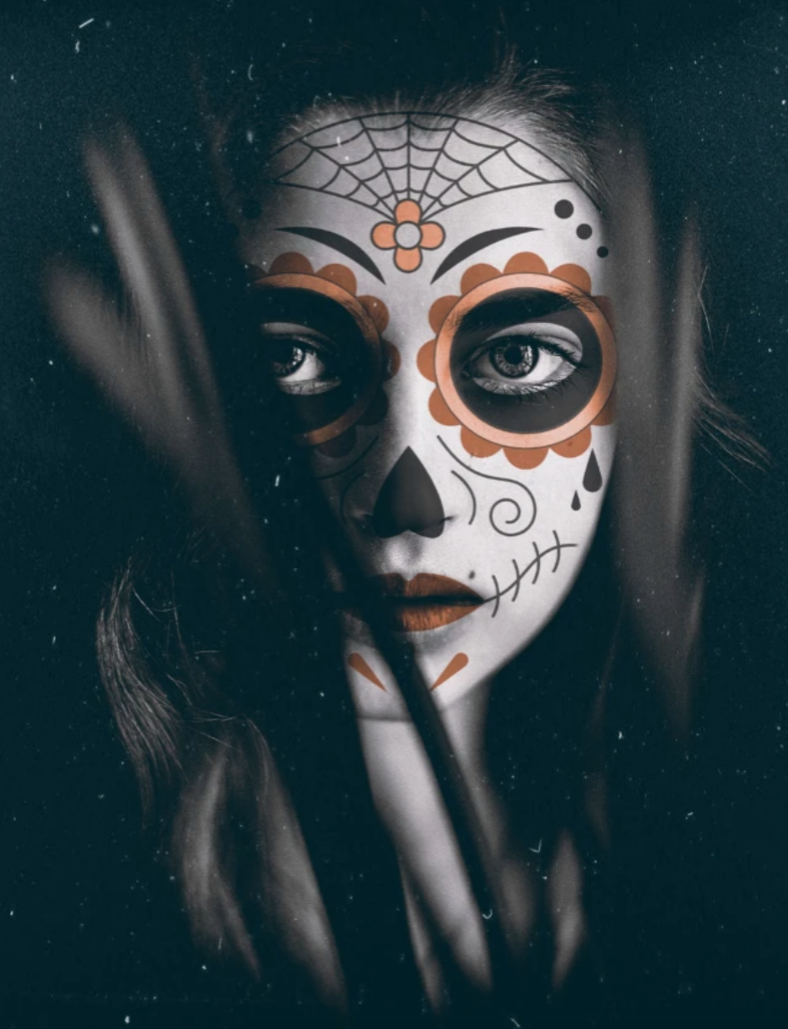Sugar skull selfie for Dia de Los Muertos