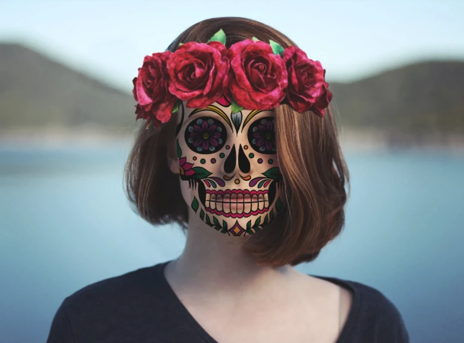 Sugar skull design for Dia de Los Muertos