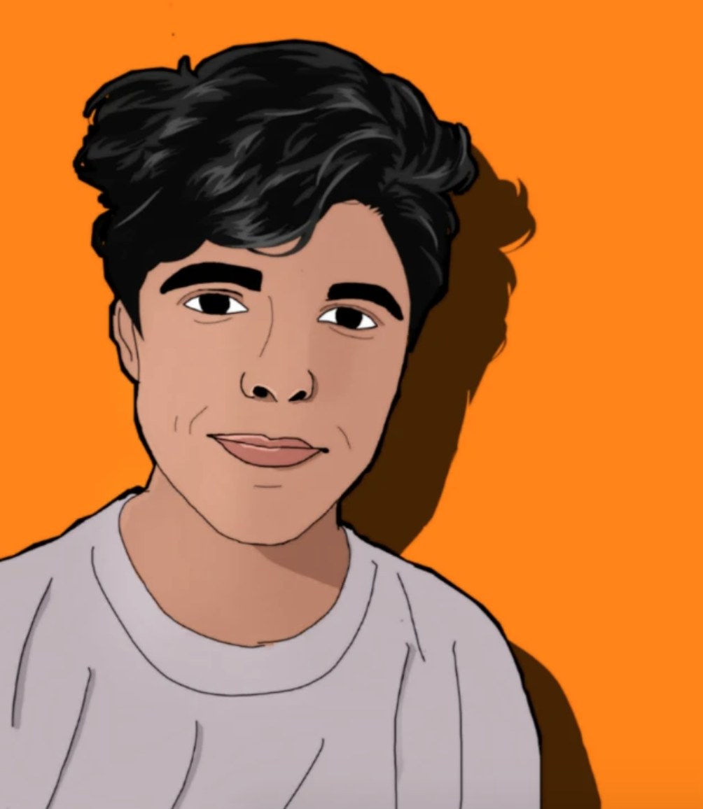 Cartoon edit of a boy