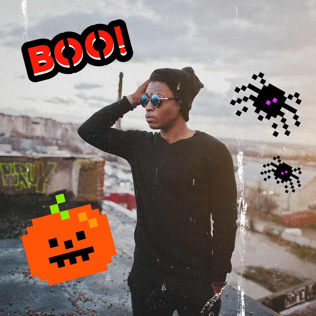 Halloween clipart edit with stickers