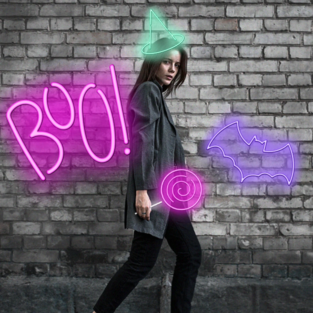 Neon Halloween clipart edits