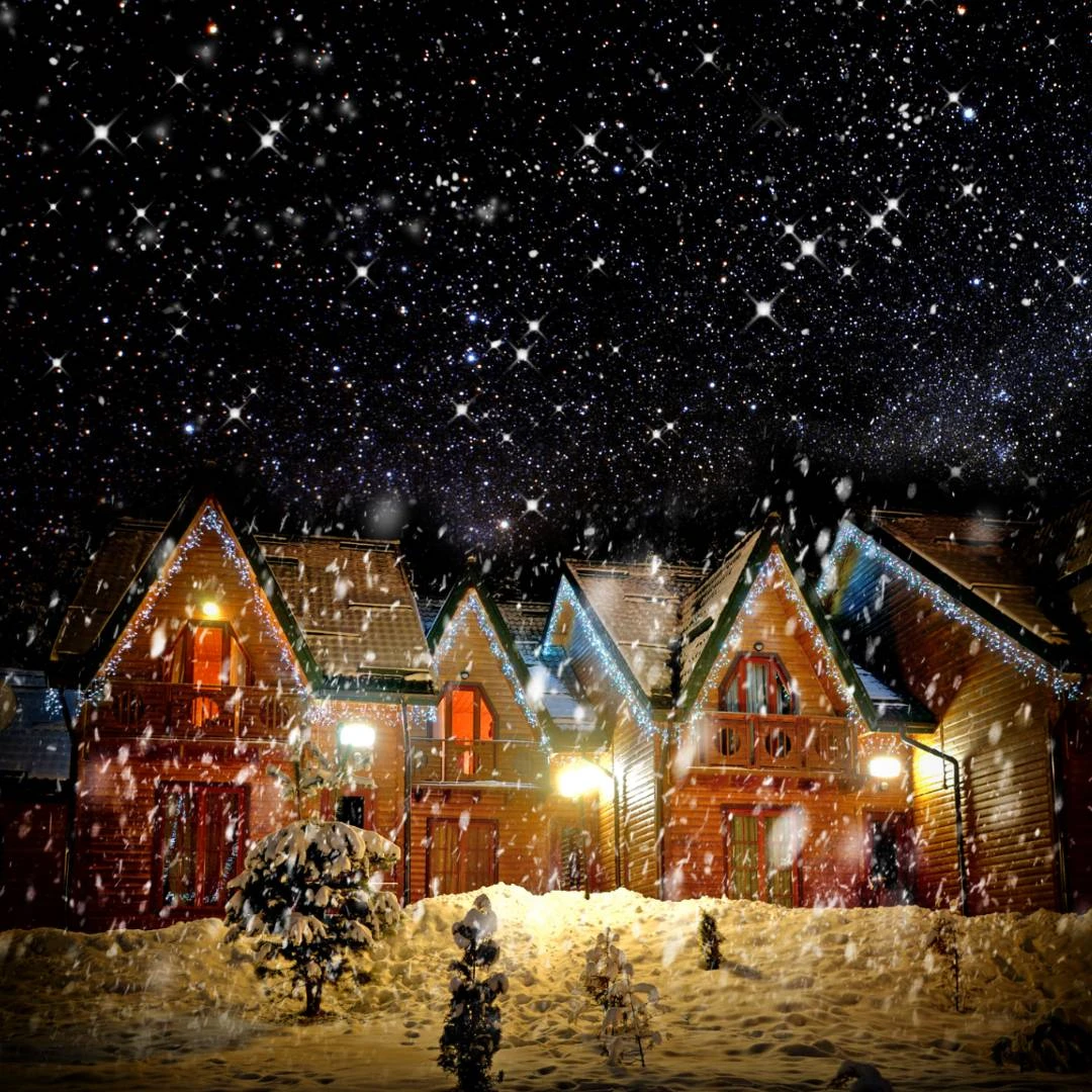 Fake snow Christmas photo