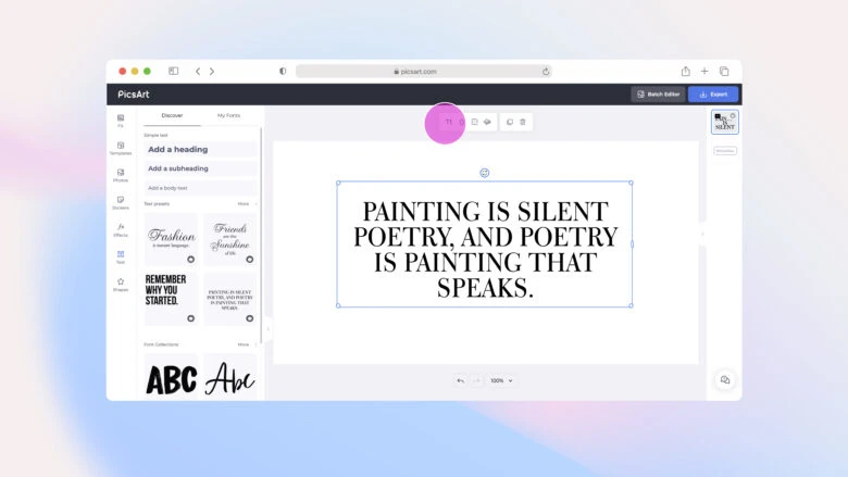 edit step 3 – creative fonts