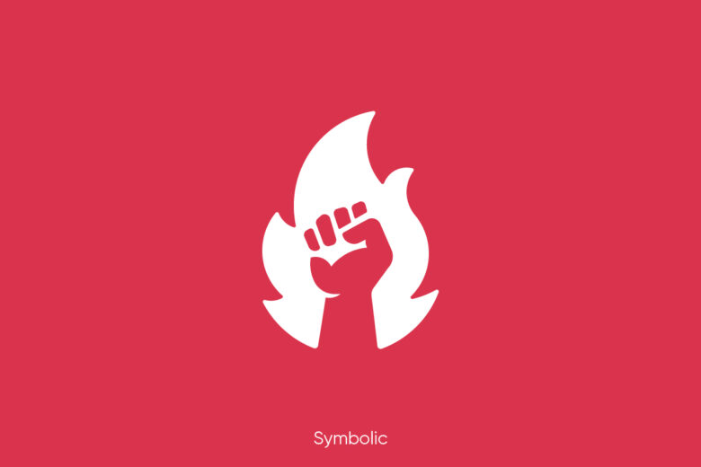Fist in fire logo