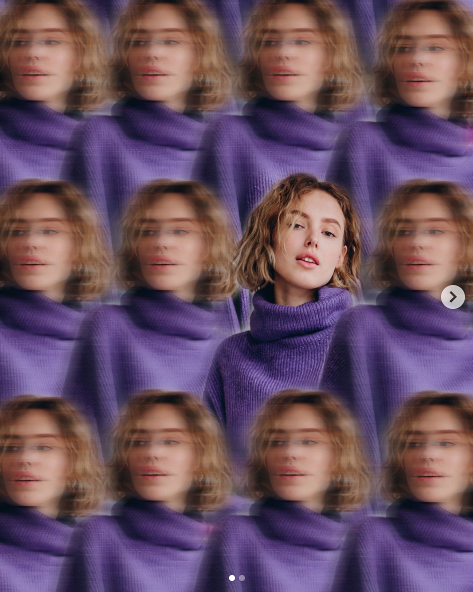 Girl in purple turtleneck