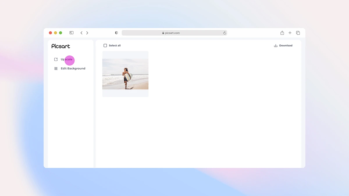 how to upscale image picsart desktop