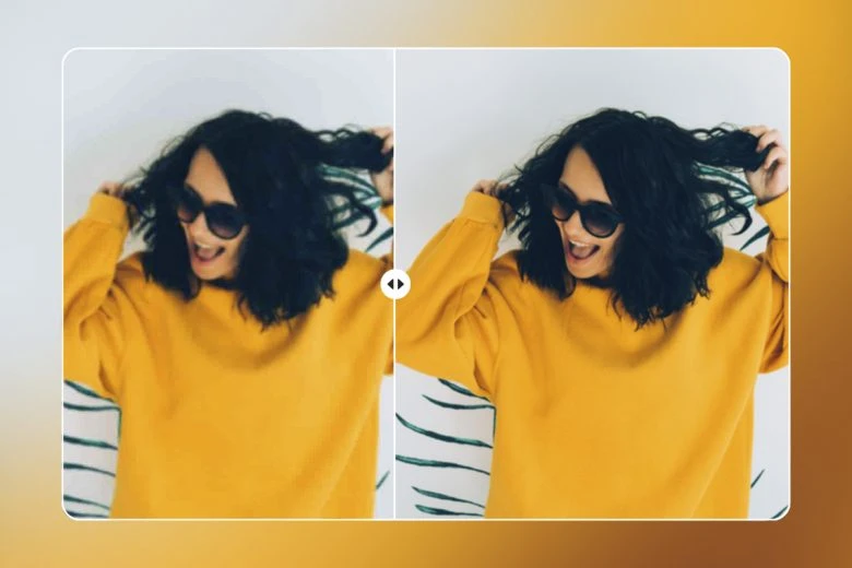 side by side image upscale of women made with PicsArt photo editing software