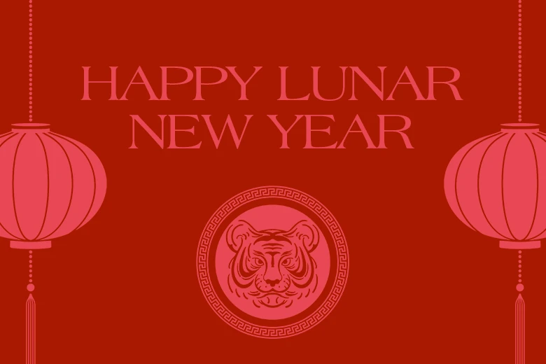 year of the tiger greeting card