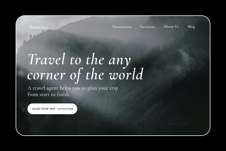 Dark mode travel website