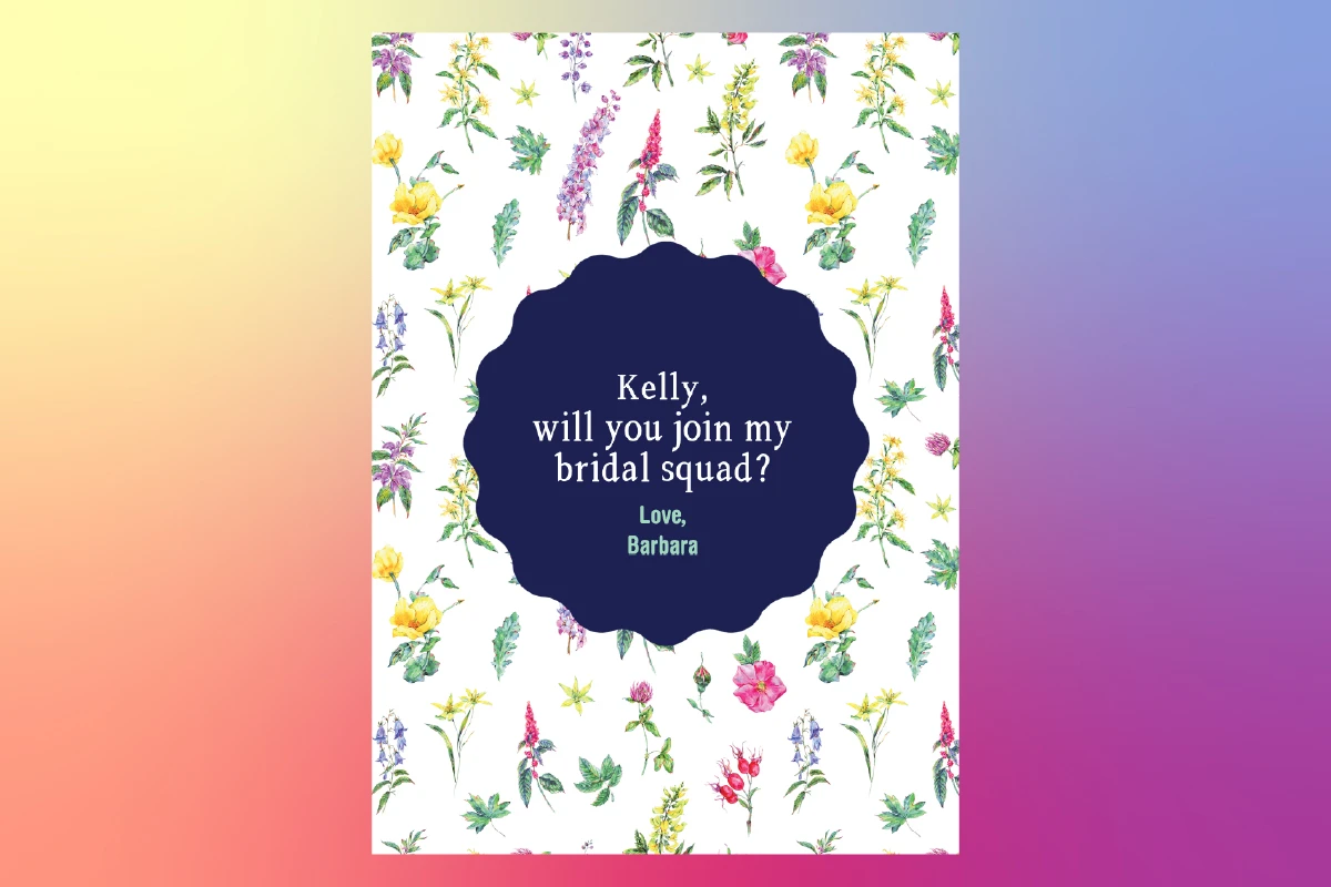 bridal squad goals invitation