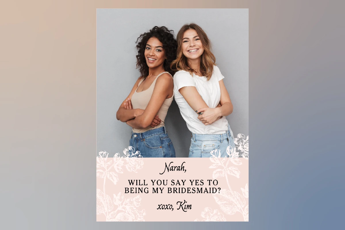 customized bridal party invitation template with your photo on it