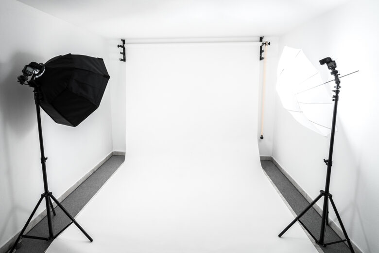 Home photo studio setup - backdrops