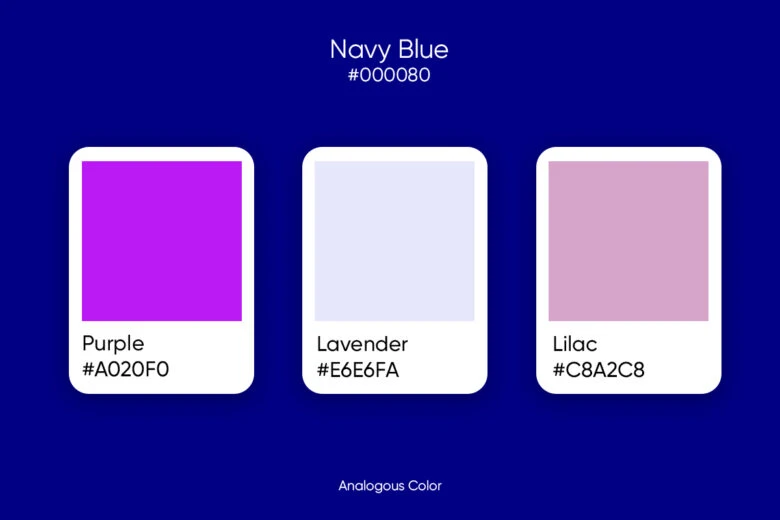 Analogous Colors for navy blue