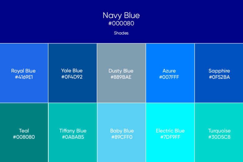 What Color Is Navy Blue? How To Work With It, Shades, and Related ...