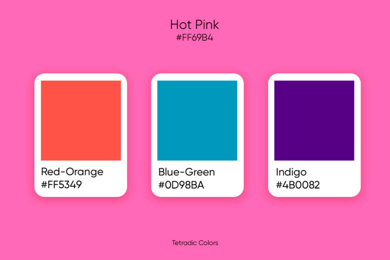 hot pink colors tetradic